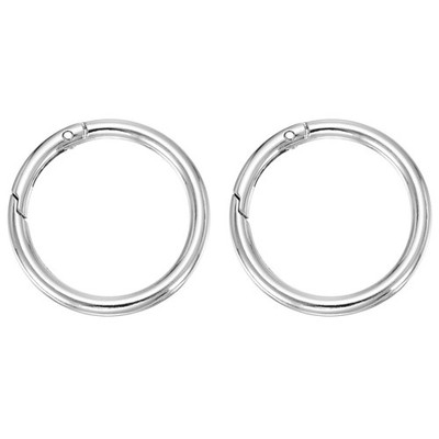 Metal Spring O Ring, Round Carabiners Clips, 1.9 Inch & 2 Pcs & Silver