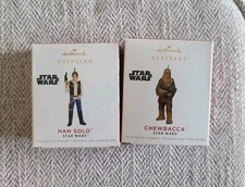 Star Wars Mini Han Solo & Chewbacca Hallmark Keepsake Ornament 2021 Disney NIB