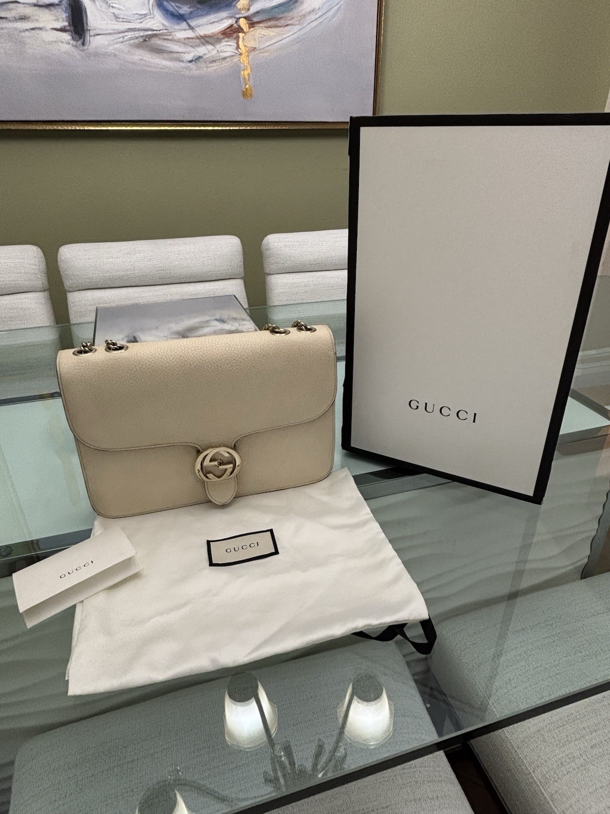 Authentic Gucci 510303 GG Interlocking Large Leat… - image 1