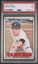 1967 Topps #5 Whitey Ford New York Yankees PSA 7 NM Set Break