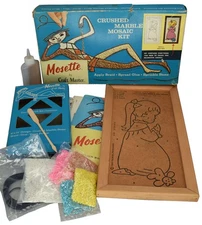 Vintage 1962 MOSETTE Craft Master Nitey-Nite Gravel Marble MOSAIC KIT Girl Pray