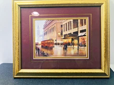 SIGNED LINDA BARNICOTT "MEET ME UNDER KAUFMANN'S CLOCK TOO" FRAMED LIM.ED.of 900