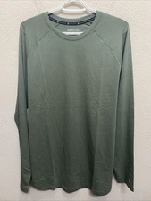 Kenneth Cole Active T-Shirt Large Field Green Long Sleeve Crew Neck Tech LS Tee