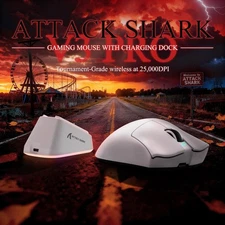 ATTACK SHARK V3PRO Wireless Gaming Mouse&Magnetic Charging Dock 25K DPI Tri-Mode