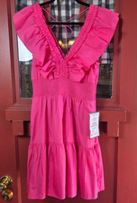 Adrianna Papell Women's Classic Pink Ruffle Strap Mini Dress Size 10 NWT