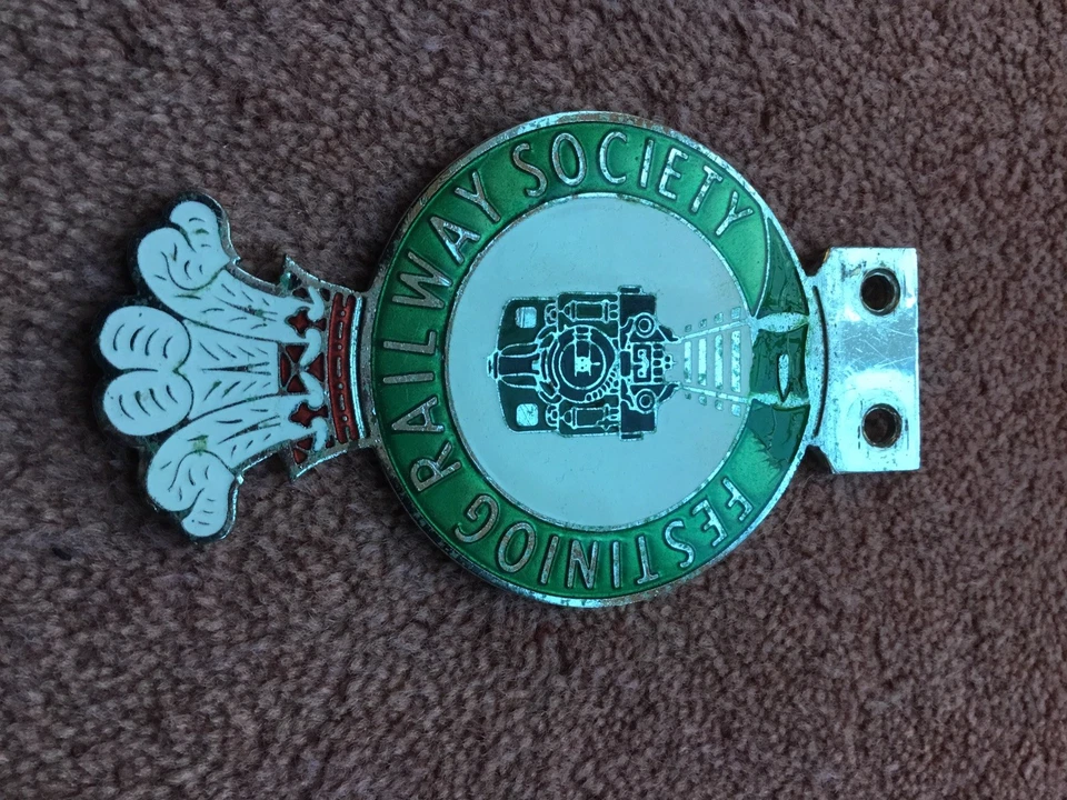 VINTAGE CAR BADGE. ( Festiniog Railway Society ,Chrome /Enamel Badge.) - Image 2 of 4