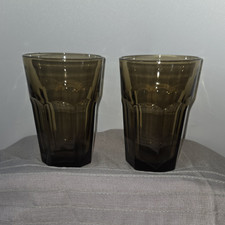 Smoke Brown Octagon Glass Tumblers Set of 2 1...