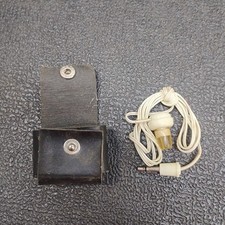 Vintage Mono Earbud for Transistor Radio Cassette Player with Leather Case Japan
