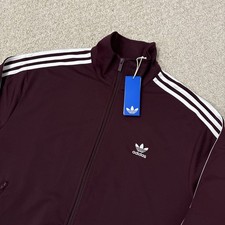 Image of Adidas Originals Adicolor Firebird Track Top Jacket Zip Maroon Large Brand New