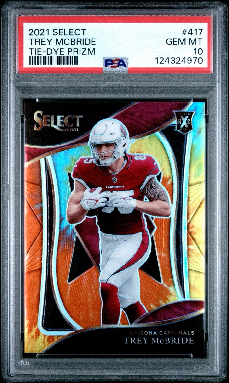 2021 Panini Select #417 Trey McBride Tie-dye XRC 6/25 PSA 10