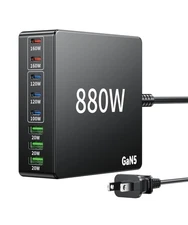 880W USB C Charger Block Charging Station 8 Port Fast Chager 140W PD PPS HUB ...