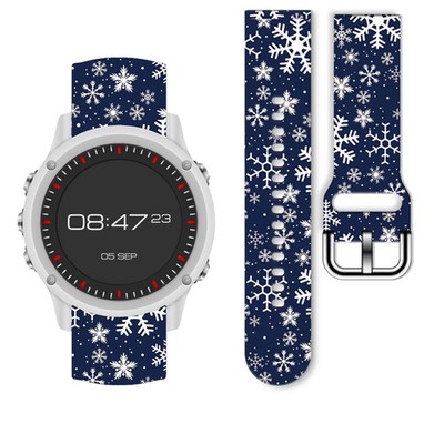 20mm Snowflake Print Strap For Galaxy Watch 7 6 5 40 44mm Bracelet for Amzfit