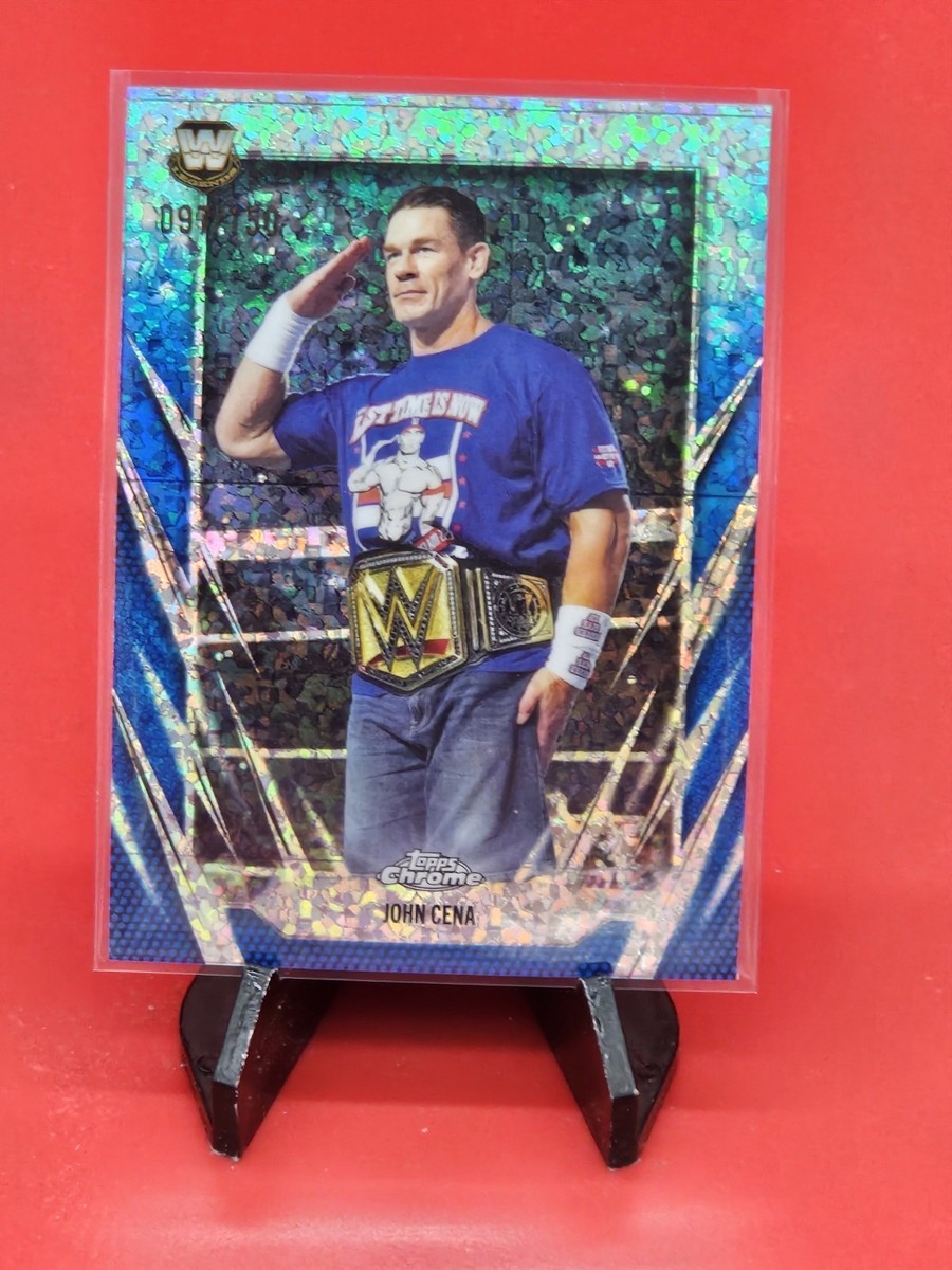 John Cena 2026 WWE Topps Chrome Blue Refractor Mega Box Exclusive
