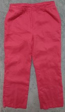 J. Jill Womens Size 12 Chino 100 Linen Pants Style 42-6139 Red Casual Comfort