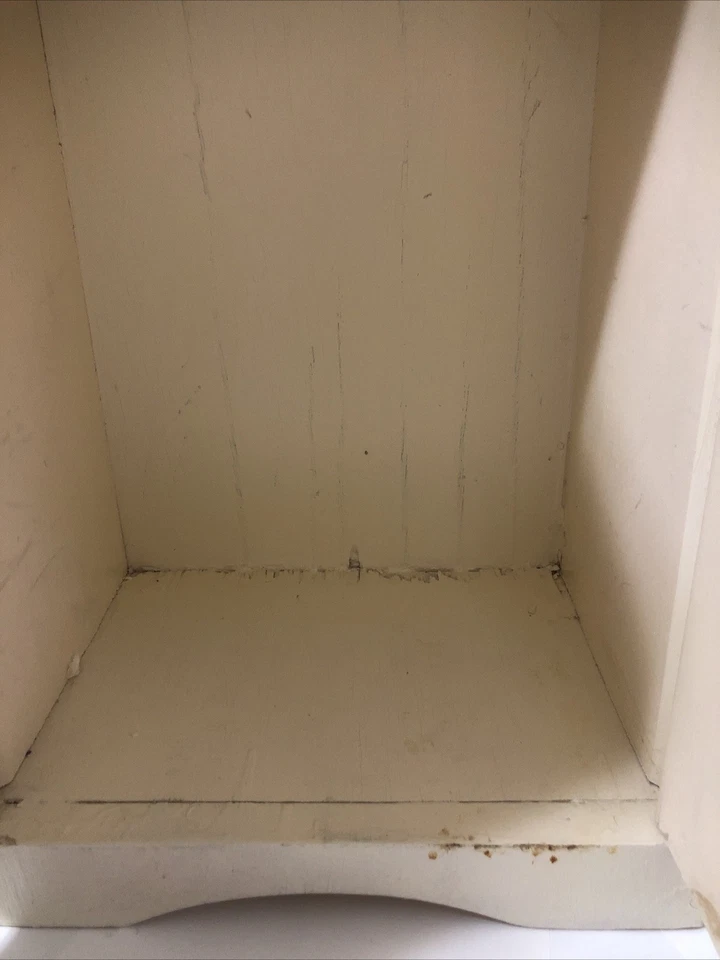 Armario Betty Boop de madera rústico vintage blanco envejecido de 2 puertas Foto 4 de 4