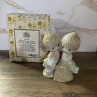 Precious Moments Salt And Pepper Shaker Girl/Boy On Stump with Box #357308 — photo 1