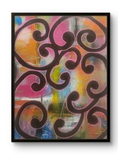  Abstract Colourful KORU (MAORI symbol) Original paintings signed by artist