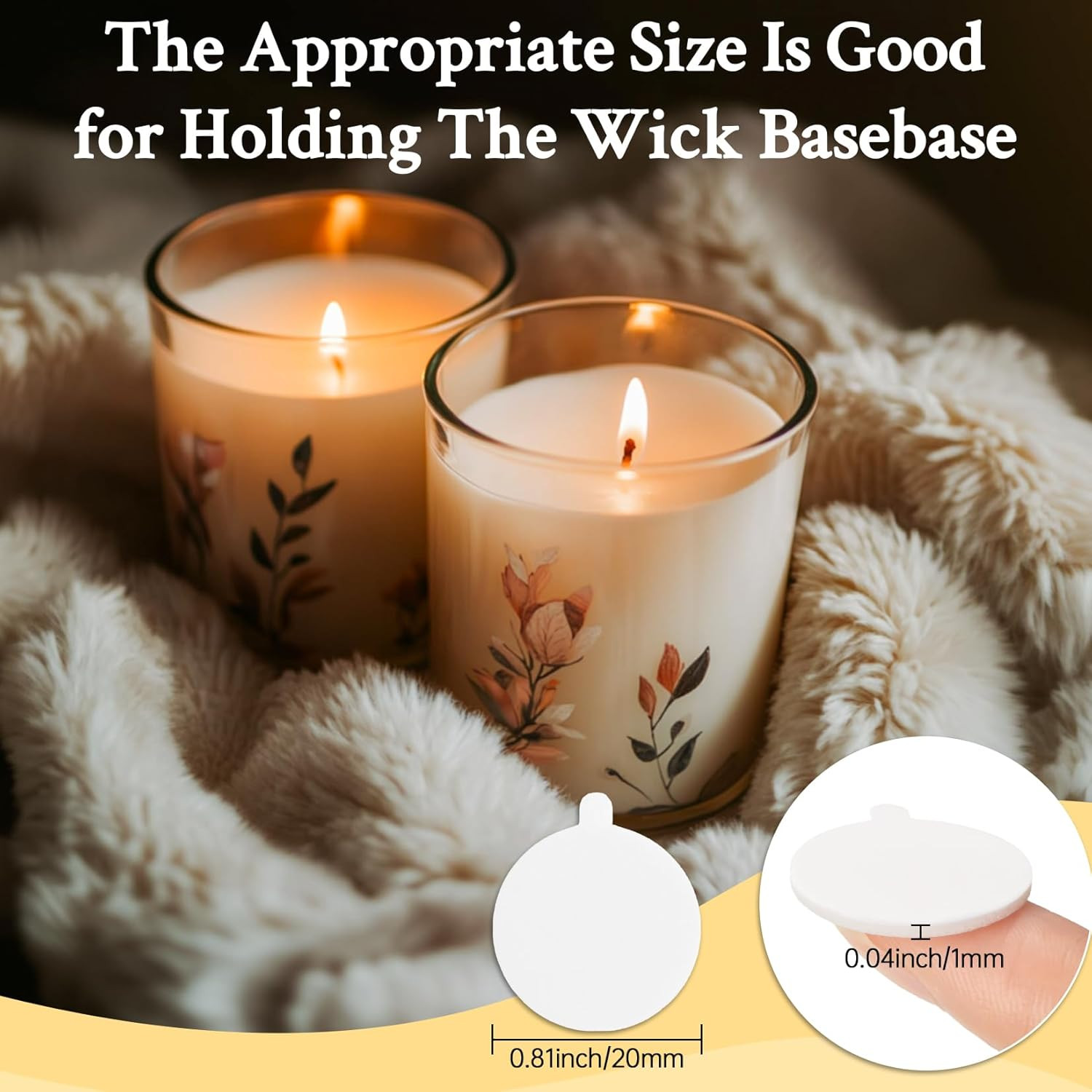 RAINFLOW 720 Pcs Wick Stickers for Candle Making - Double Sided Candle Wick Stic