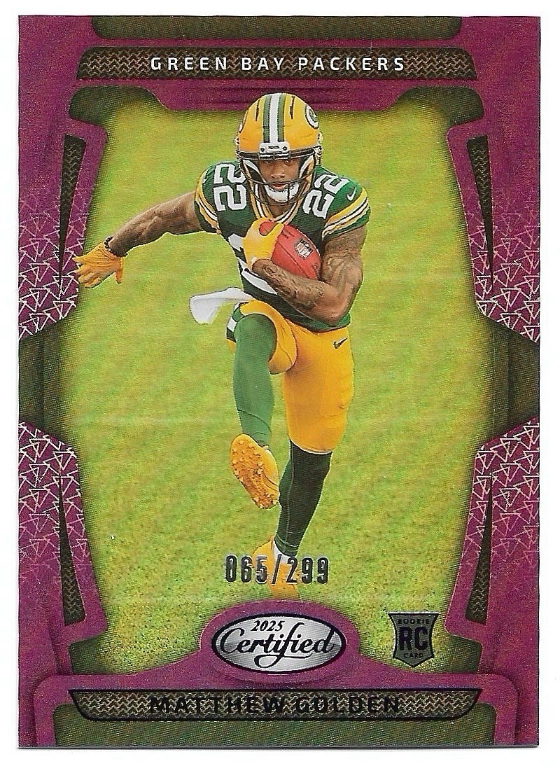 Matthew Golden /299 2025 Panini Certified Rookie #116 Mirror Purple