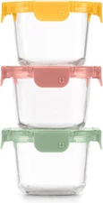 Ello Color Lock 2 Cup 6PC, 3 Pack Glass Meal Prep 3 x 2 cups, Desert Festival 