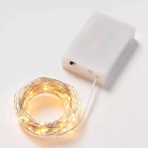 Room Essentials Fairy String LED Silver Wire 25 Lights (Battery Operated)
