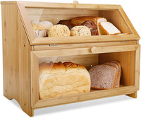 Leader Accessories Bambus Brotkasten 2 Etagen BrotbehäLter Lebensmittelecht Brot