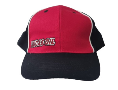 Lucas Oils Motorrad Base Ball Cap / Mütze mit verstellbarem Riemen - schwarz / rot