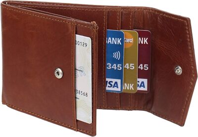 Strahide Geldbörsen Herren RFID Schutz Echtleder Kartenetui kleine Geldbörse 750 hellbraun