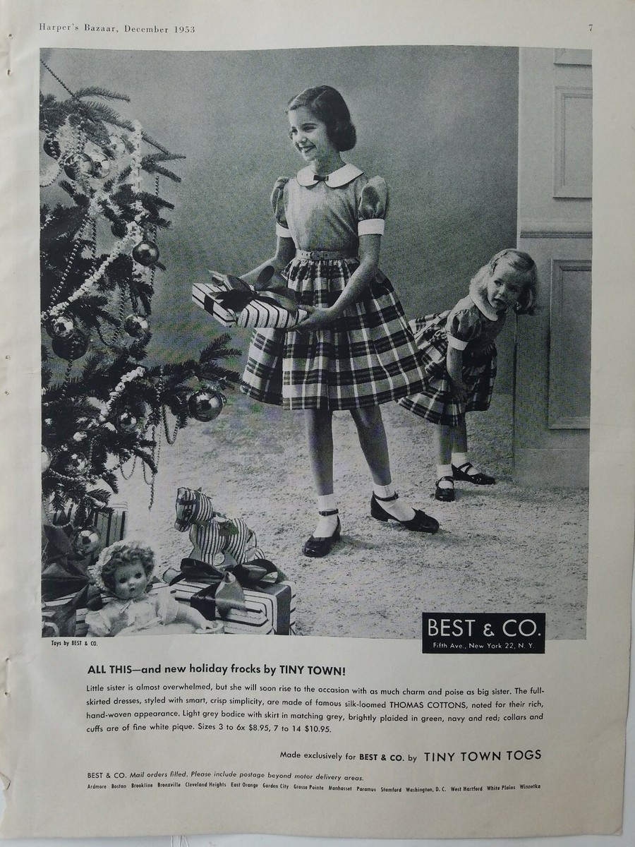 1953 Best & Co little girls Tiny Town Christmas dress vintage fashion ad | eBay 1953 Best & Co little girls Tiny Town Christmas dress vintage fashion ad | eBay
