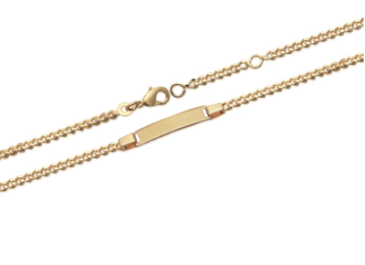 Bracelet Gourmette Personnalisable 16CM pour bébé/enfant En Plaqué - Main Image