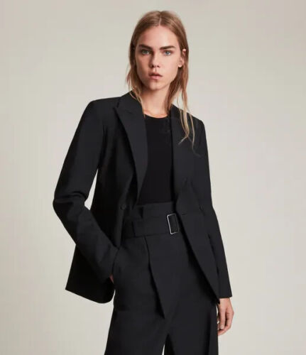 NEW AllSaints Afia Blazer in Black Size 4 #C3493 - Picture 3 of 12
