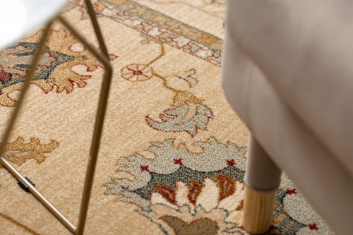 Oriental NATURAL WOOL Rugs "POLONIA" LOARE frame cream ornament Best Quality - Picture 3 of 10