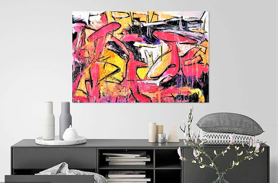 Garden of Whales - Abstract Painting on Poster - Art Print from Paris 12X18 - Image 2 of 2