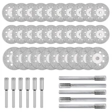 30pc Diamond Cutting Wheels + 5pc Bur Bits - For Dremel Rotary Tool - 35pc Set!
