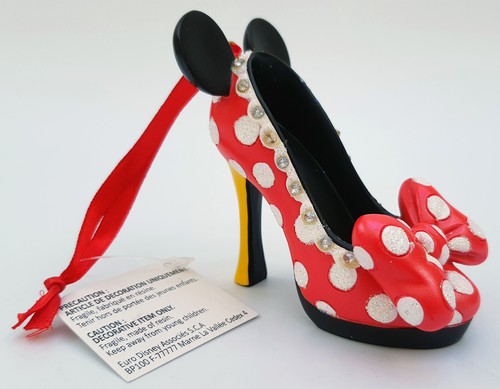 Disney Parks Minnie Mouse Shoe Xmas Tree Decoration Hanging Ornament Runway Heel - Picture 2 of 13