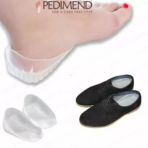 Heavy Duty Clear Gel Heel Cups Shock Absorbing Plantar Fasciitis Shoe Inserts UK - Picture 7 of 9