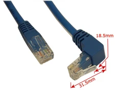 6INCH Cat5E ANGLED Ethernet RJ45 Patch Cable  NON-BOOTED  BLUE