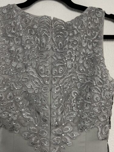 Womens Sz 4 Formal Gown by Alex Evenings Gray Dress Embellished Beaded HOCO Prom - Picture 6 of 10