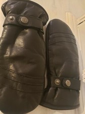 Riparo Men's Genuine Leather Winter Gloves/mittens with Fleece Lining - Black