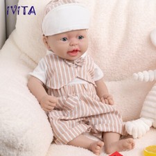 Bambola neonato 15" corpo intero silicone ragazzo reborn bambino dolce ragazzo IVITA