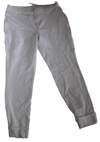 No Nonsense Women's White Cuffed Denim Leggings - Large
