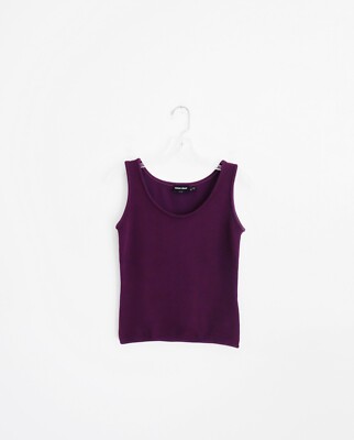 Giorgio Armani Purple Ribbed Sleeveless Shell Tank Top size IT 38 US 2