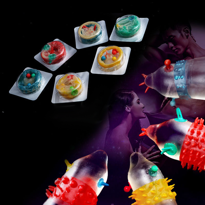 6Stk Latex Kondome Sensitive Orgasm Dotted Ribbed Stimulate Vaginal Stimulat“