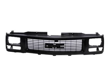 Black Grille w/ Insert Fit 94-02 GMC C/K 1500 2500 3500 Seal Beam Type Pickup