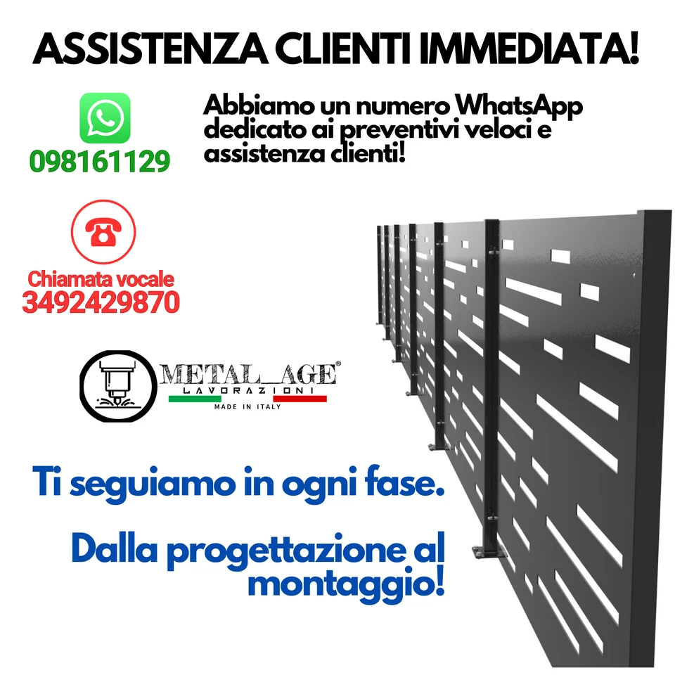 Recinzione Frangivista Privacy SU MISURA Ferro Taglio Laser Moderna per Giardino - Immagine 2 di 4