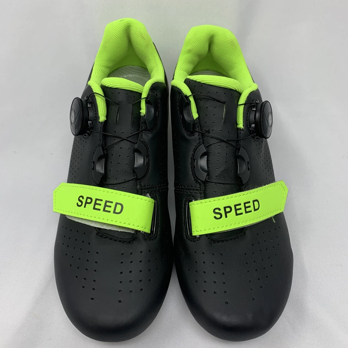 Speed Womens Cycling Shoes Black and Yellow Size 38 With Cleats Nice
