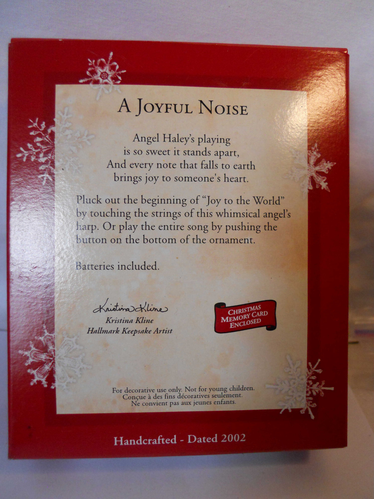 Hallmark JOYFUL NOISE Ornament 2002 Musical NEW BATTERIES eBay