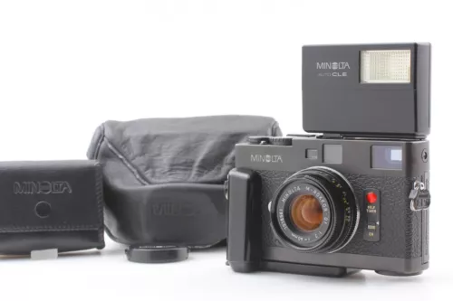 [MINT] Minolta CLE Rangefinder Film Camera M-Rokkor 40mm F2 Lens Flash Grip JP