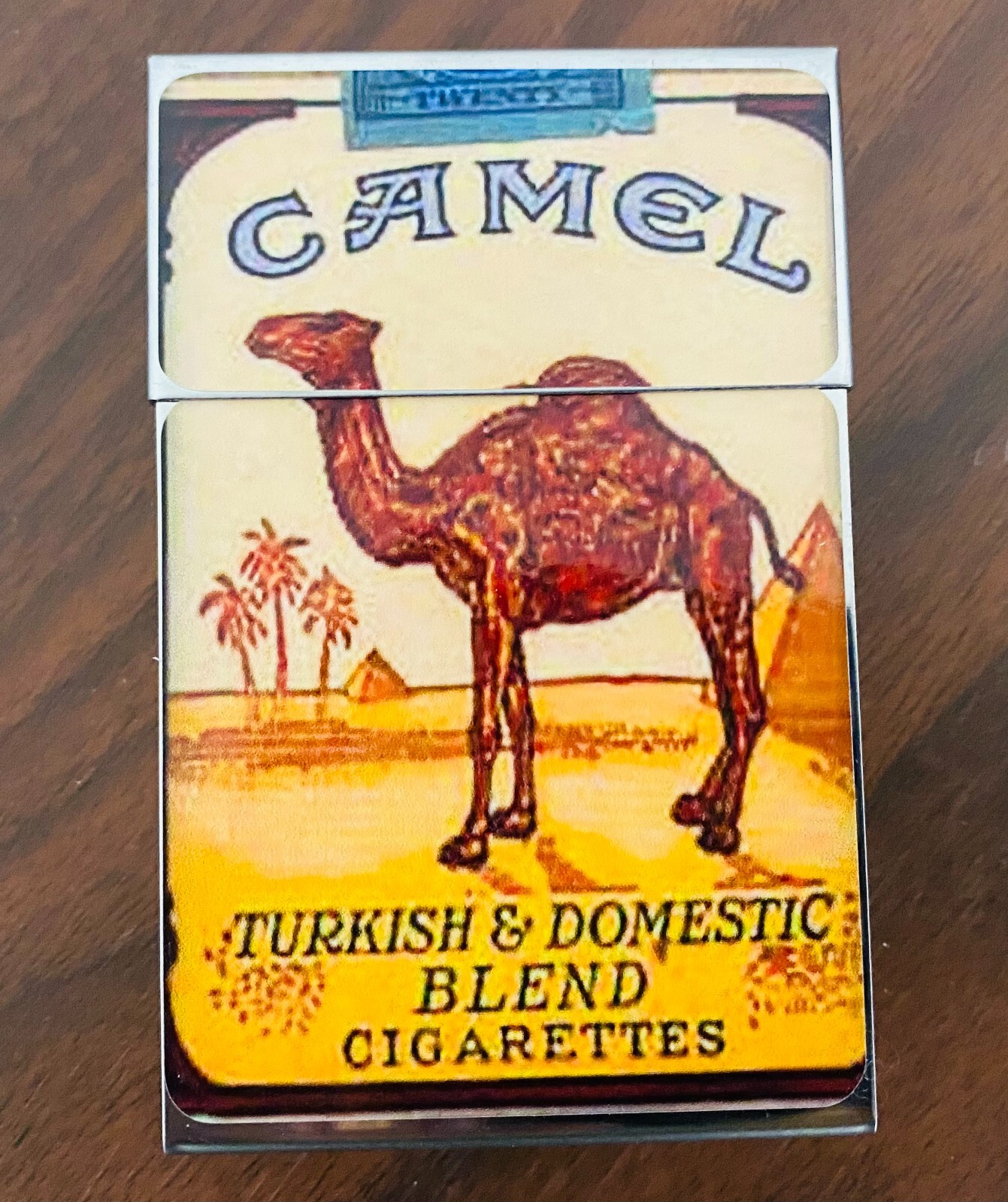 Smoking Ad Themed Metallic Silver Flip Top 100'S Cigarette Case eBay