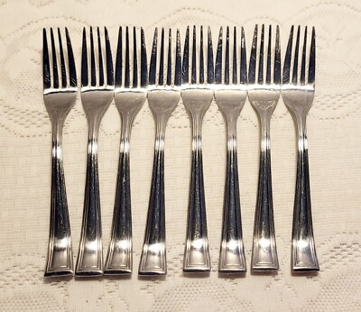 Hampton Silversmiths Stainless China 200 Forks Salad Youth Set Of 8 Rare Htf